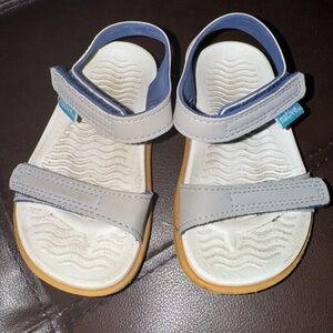 Native White and Blue Sandals with Adjustable Straps